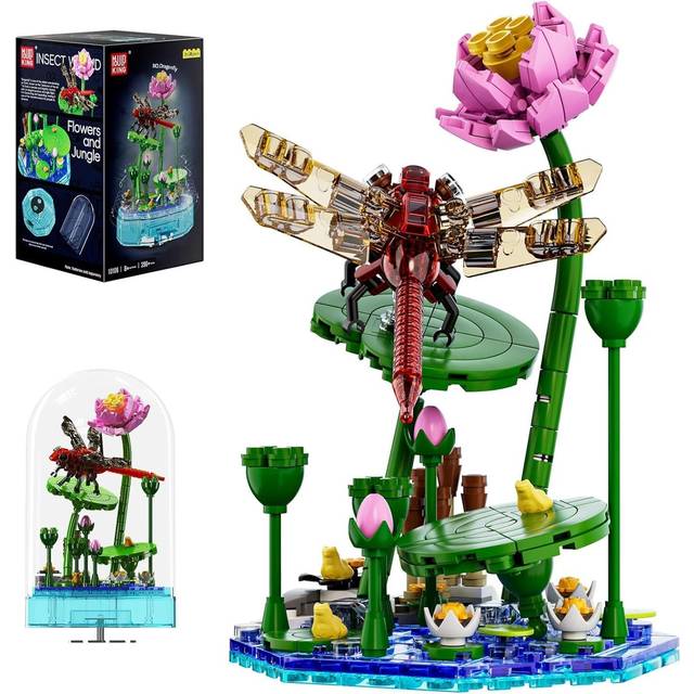 Mould King 10106 Insect Collection Dragonfly Building Set with Music Display Box Christmas Decoration Gift 10106
