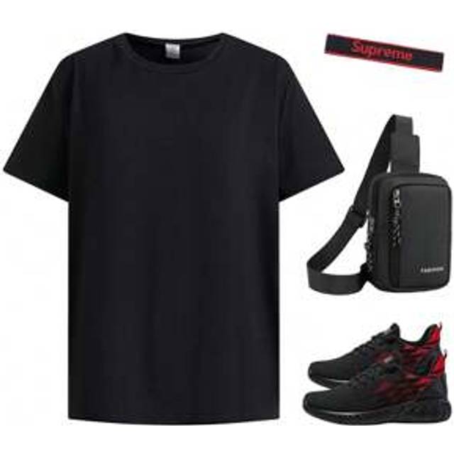 SHEIN 1-Pack Teen Boys&#39; Casual Sports College Art Retro Black T-Shirt With Big Letter Pattern On The Back Suitable For Teen Boy Outfits Toddler Boy Clothes