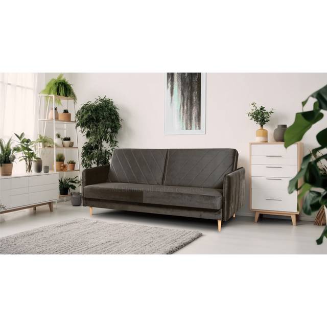 Cooperton 207Cm Square Arm Sofa Bed - Grey (93cm H X 207cm W X 93cm D)