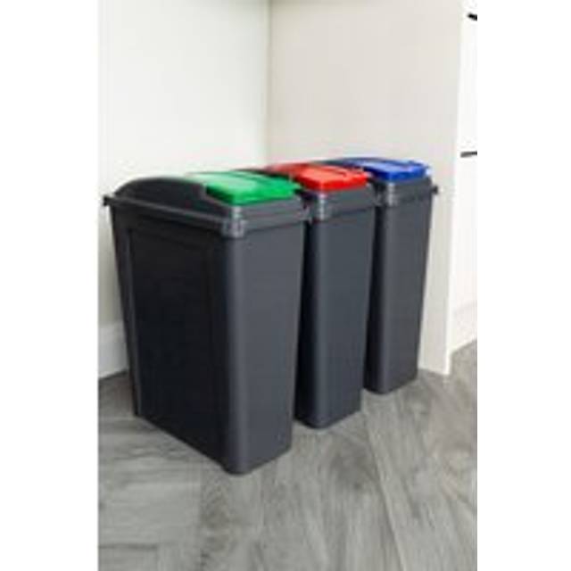 Wham Recycle It Slimline Bins - Green Lids (25 Liters)