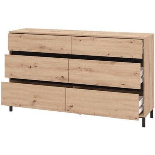 Zavaro Cashmere Wide Chest Of Drawers - Tan (90cm H X 157cm W X 40cm D)