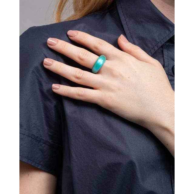 Alexis Bittar Luminous Lucite Tapered Ring- in Mediterranean Opal Size 6 | Statement Jewelry from Alexis Bittar (6)