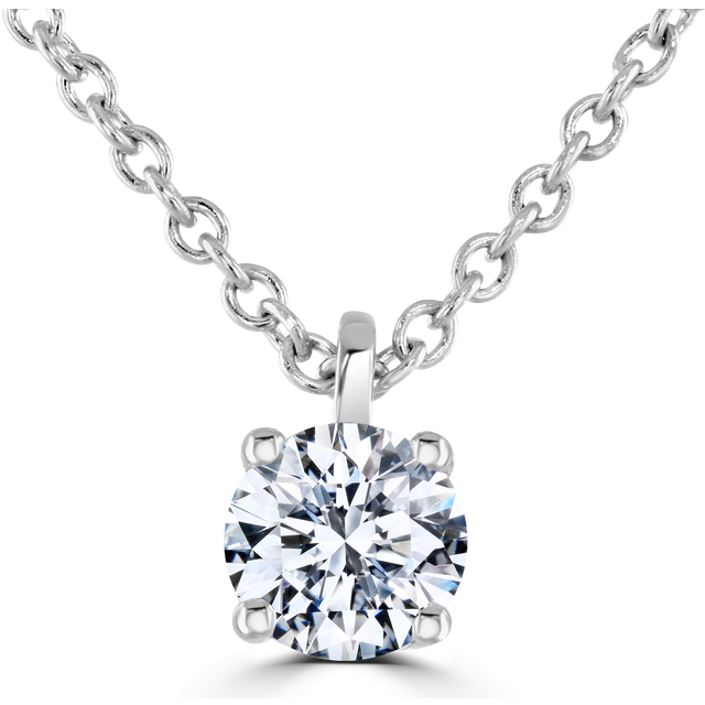 9ct White Gold 0.30ct Lab Grown Diamond Solitaire Necklace