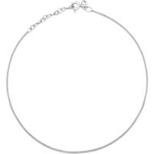John Greed Signature Silver Plain Curb Chain Anklet - silver