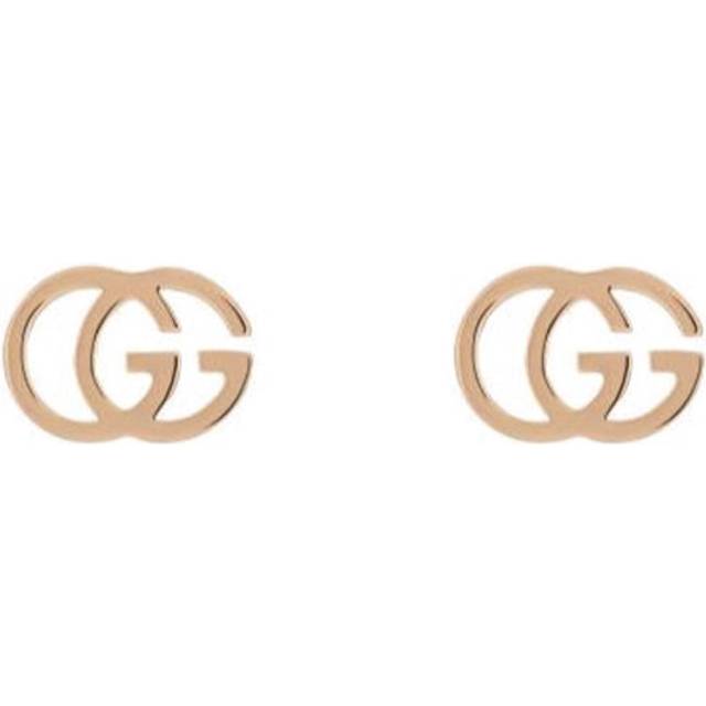 Gucci GG Running 18ct Rose Gold Stud Earrings - Gold