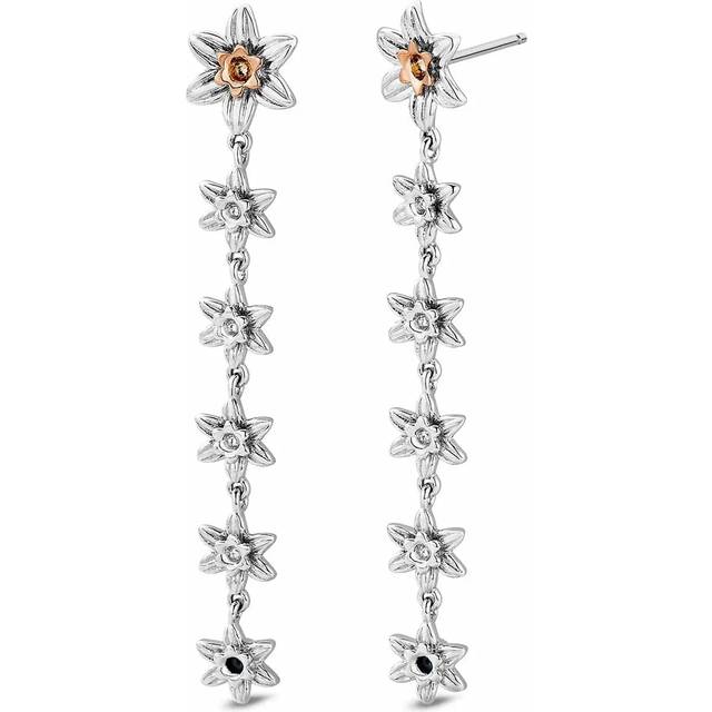 Clogau Nature's Wonder Sterling Silver Daffodil Drop-Hoop Earrings