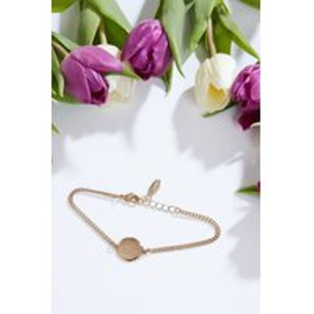 Louche Emily Personal Letter Disc Bracelet Gold