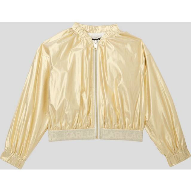 Karl Lagerfeld, Girls Bomber Jacket, unisex, Gold, Size: 10Y