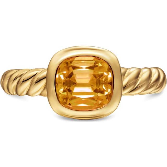 David Yurman - 18K yellow gold DY Mercer® citrine ring - women - 18kt Yellow Gold/Citrine - 6.5