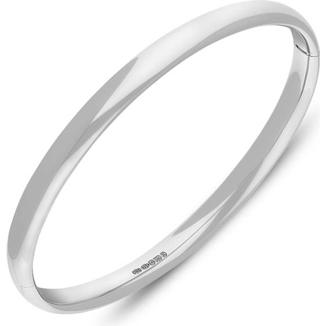 Sterling Silver 4mm Domed Hinged Bangle