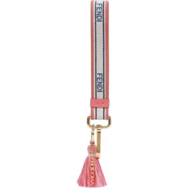 Fendi Stripe Motif Leather Details Key Charm - Pink (Dimension: 6.0000x4.0000x4.0000 inches)