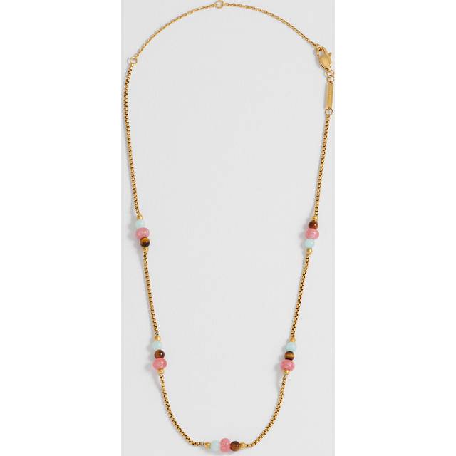 Estella Bartlett Mixed Gemstone Chain Necklace, Gold