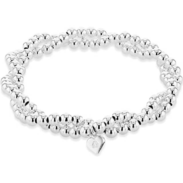 "Tuscany Silver Sterling Silver Stretch 4mm Twist Ball Bracelet of 19cm/7.5"""
