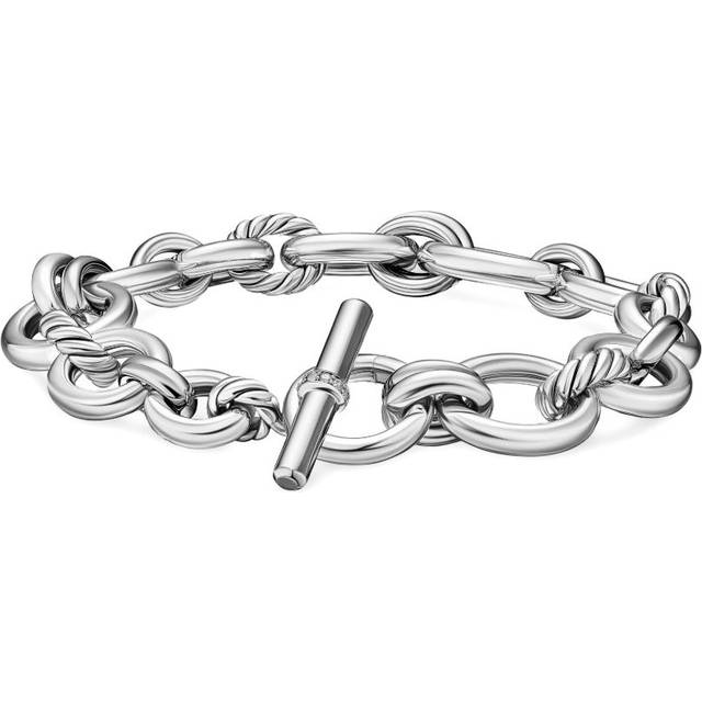 David Yurman - sterling silver DY Mercer® Chain diamond bracelet - women - Sterling Silver/Diamond - S
