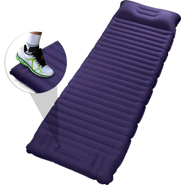 Inflatable Sleeping Pad Extra Thick 4 Inch Sleeping Pad Mat Air Mattress with Built-in Pump for army green