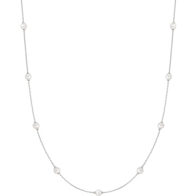 Ania Haie Sterling Silver Shell Pearl Station Chain Necklace