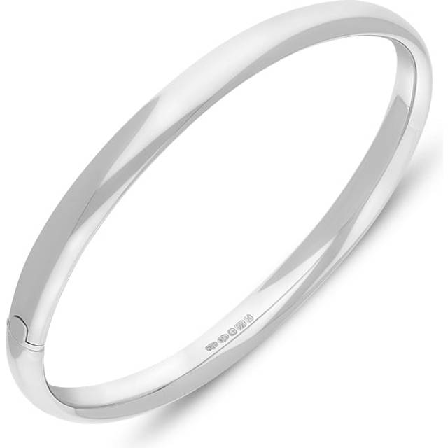 Sterling Silver 5mm Domed Hinged Bangle