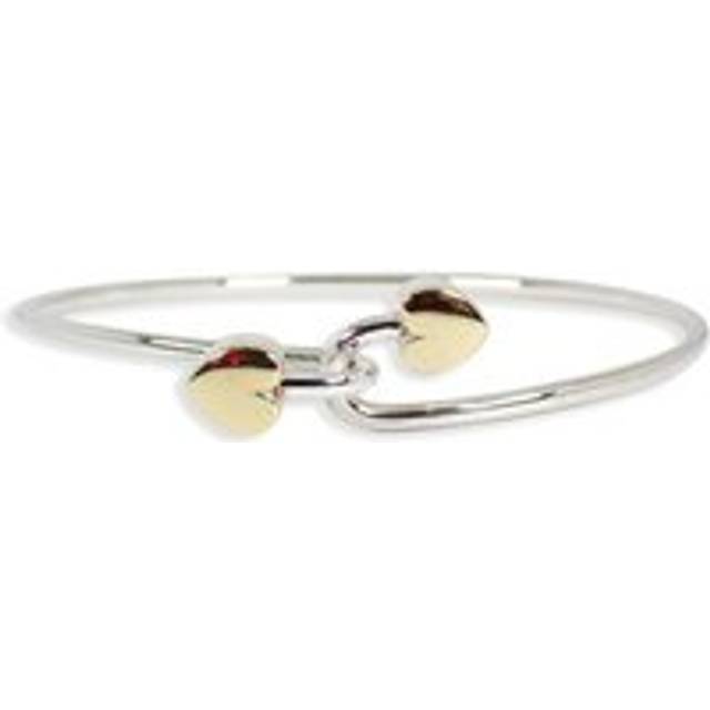 Womens Preloved Double Heart Bracelet TwoTone Wo - Silver - Grey - One Size