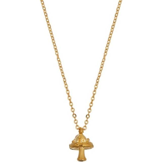 Mushroom Charm Necklace - Orelia - Gold