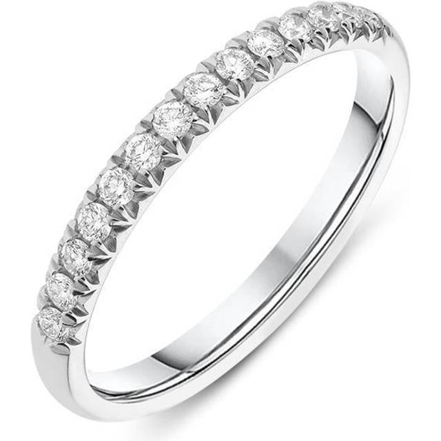 Platinum 0.18ct Diamond Wedding Half Eternity Ring - Silver
