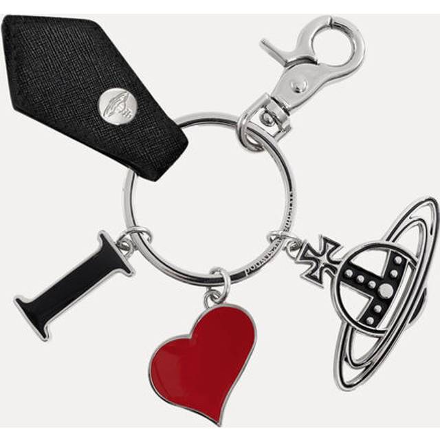 Vivienne Westwood I Love Orb Keyring Faux Leather Black One Size Unisex