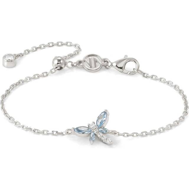 Nomination Silver Dragonfly Blue Crystal Bracelet - 18cm