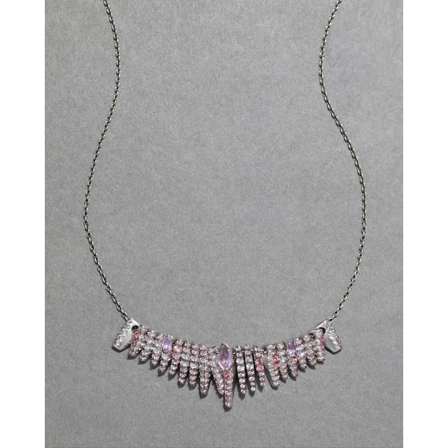 Alexis Bittar Archive Fine Sterling Silver With Amethyst, Pink Tourmaline And Purple Sapphire Fringe Necklace in Pink/Silver | Statement Jewelry from (One Size)