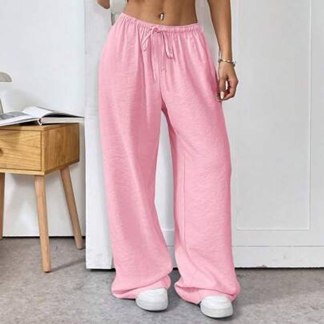 Damrosa rosa vävda fritidsbyxor, sommar (L,M,S,XL,XS,XXL,XXS,XXXL,XXXXL)
