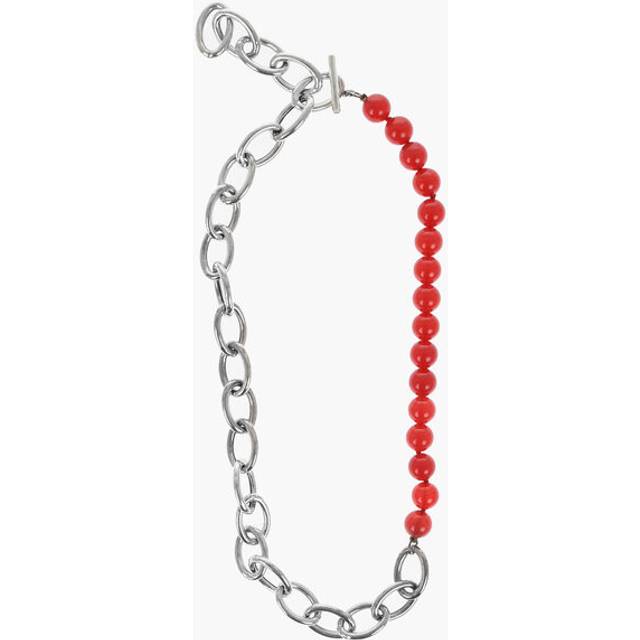 Silver SOLIDITY Chain Necklace with Beads size Unica (Unica)