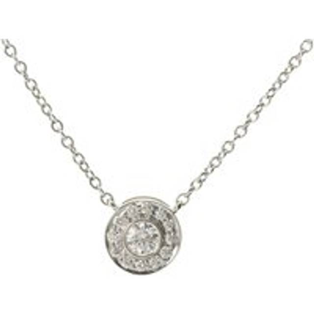 Womens Preloved Bezet Diamond Pendant Necklace Wo - Silver - Grey - One Size