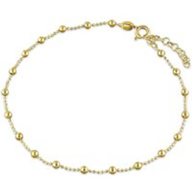 John Greed Signature Gold Plated Beaded Chain Anklet For Women - gold/silver