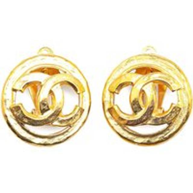 Womens Preloved CC Logo Clip Earrings Wo - Gold - Metallics - One Size
