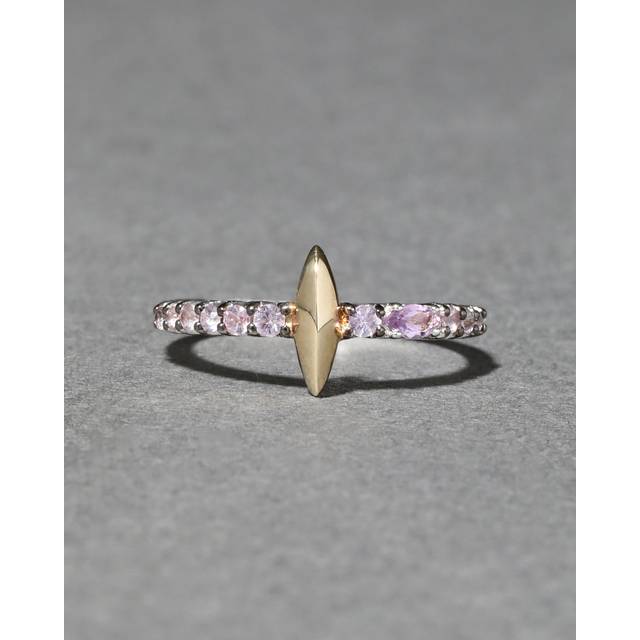 Alexis Bittar Archive Fine Sterling Silver, Amethyst And Purple Sapphire With 14K Gold Marquise Ring in Gold/Silver Size 7  | Statement Jewelry from A (7)