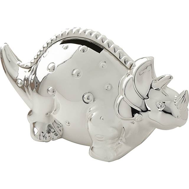 Bambino Silver Plated Dinosaur Money Box
