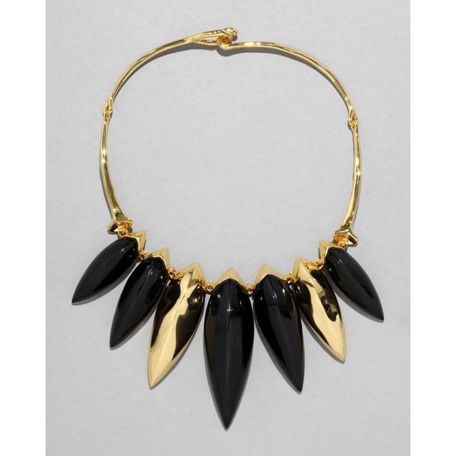 Alexis Bittar Luminous Lucite Armor Necklace- Onyx in Gold | Statement Jewelry from Alexis Bittar (One Size)