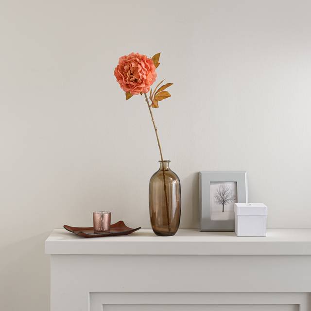 Artificial Dried Pink Peony Stem - Peony Pink