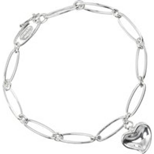 Womens Preloved Peretti Heart Charm Bracelet Wo - Silver - Grey - One Size