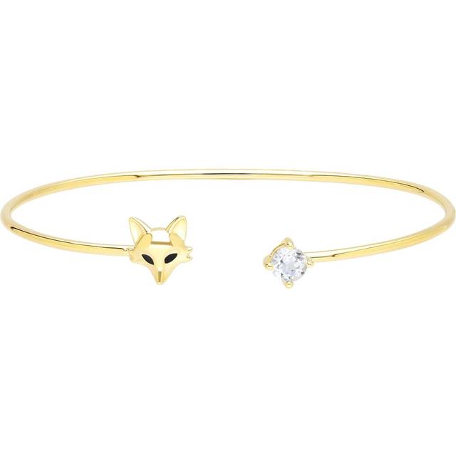 Gardenia Topaz Fox Bangle In 9ct Yellow Gold