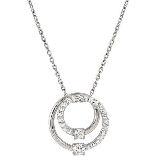 Nomination Cosmic Love Large Circle Necklace in Silver with CZ Pave
