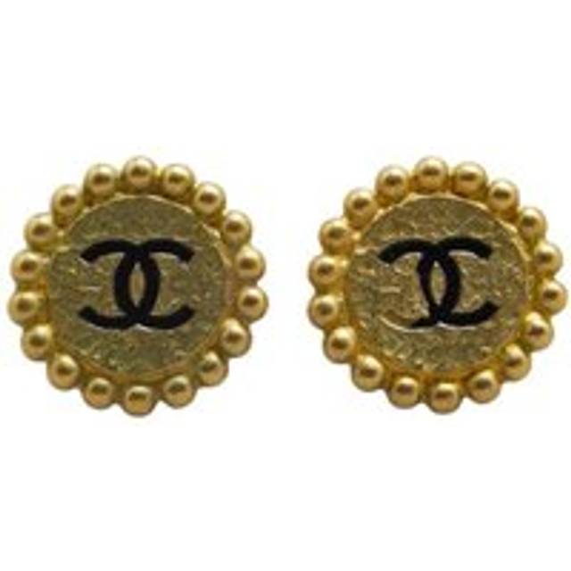Womens Preloved CC Logo Gold Beaded Earrings Wo - Metallics - One Size