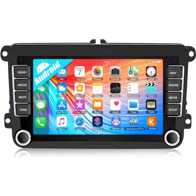 Camecho Android bilradio för VW GPS-navigering 7 tum HD-pekskärm, Bluetooth, AM/FM-mottagare spelare för Passat Golf Jetta EOS POLO Seat