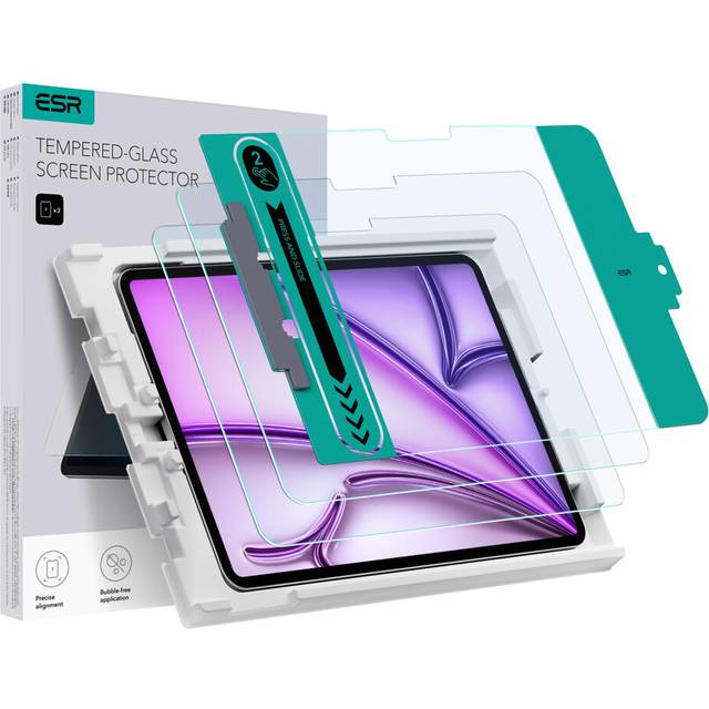 2 Pack Screen Protector for iPad Air 13 Inch (2024) M2 Screen Protector, Tempered Glass Film with Easy Application Tray, Scratch Resistant, HD Clarity