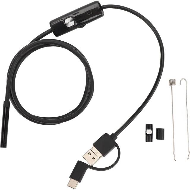 3.28ft Cable Length 3 in 1 Endoscope Camera with 6 LED Lights Flexible Borescope Channel Inspection