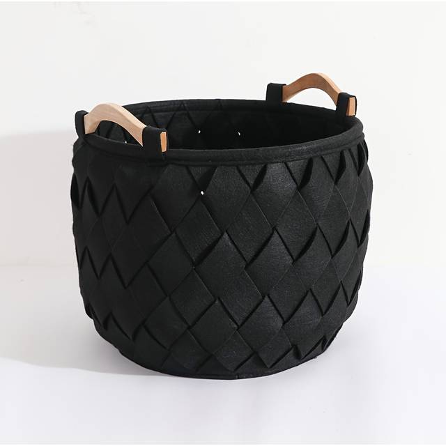 TEMU Versatile Felt Storage Basket With Dual Handles - Laundry, - Ideal For Bedroom, Bathroom, Dorm Decor, Laundry Baskets