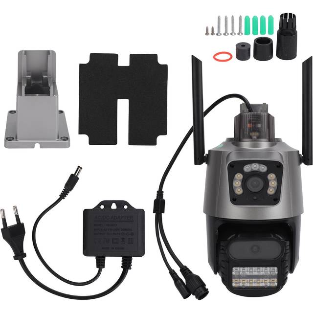 Outdoor Security Camera 2.4Ghz WiFi Wireless 2 Lens PTZ Motion Detection Tracking Night Viewing 2