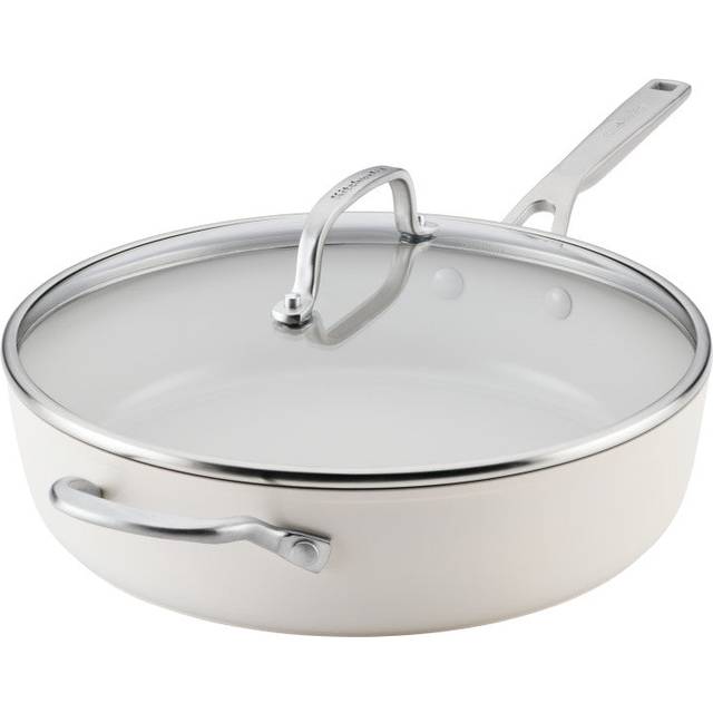 5-Quart Hard-Anodized Ceramic Induction Nonstick Saute Pan with Lid and Helper Handle