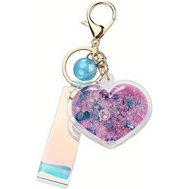 TEMU Creative Oil Quicksand Love Key Chain Fashion Bag Small Pendant Exquisite Lovely Couple Gifts