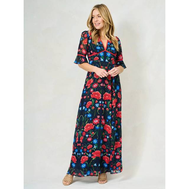 Hope & Ivy The Suri Floral Dress, Navy Multi
