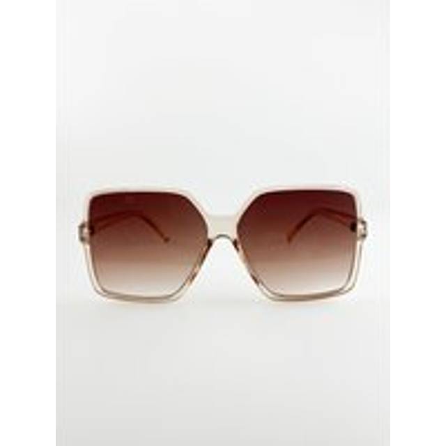 SVNX Unisex Oversized Square Sunglasses In Crystal Sand - Brown - One Size
