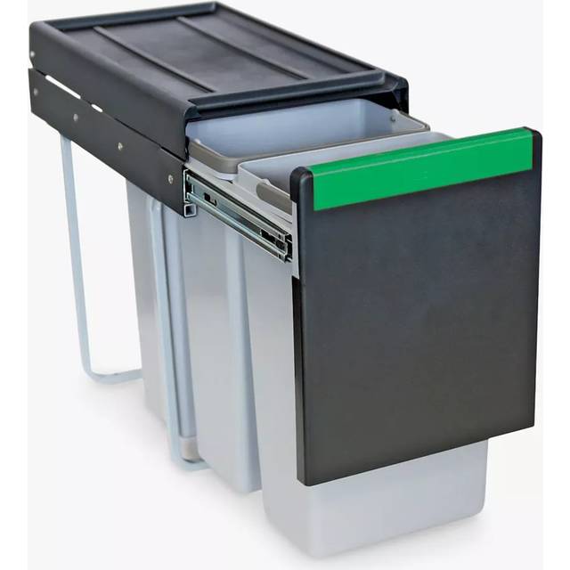 Carron Phoenix Linea 330 Under Counter 3 Section Pull-Out Kitchen Waste Bin, 30L